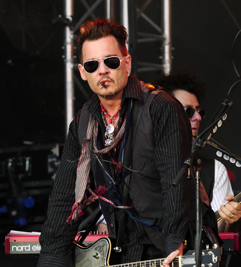 Johnny Depp performs with the Hollywood Vampires in Denmark, amid Amber Heard abuse allegations.