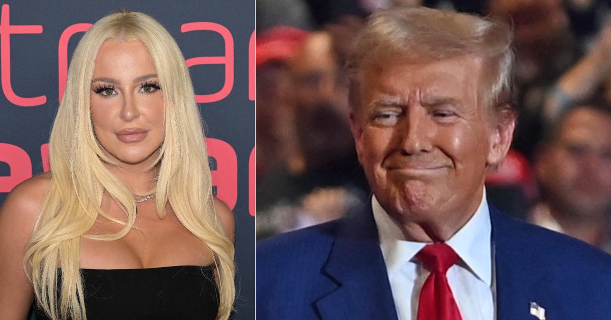 Photo of Tana Mongeau and picture of Donald Trump.