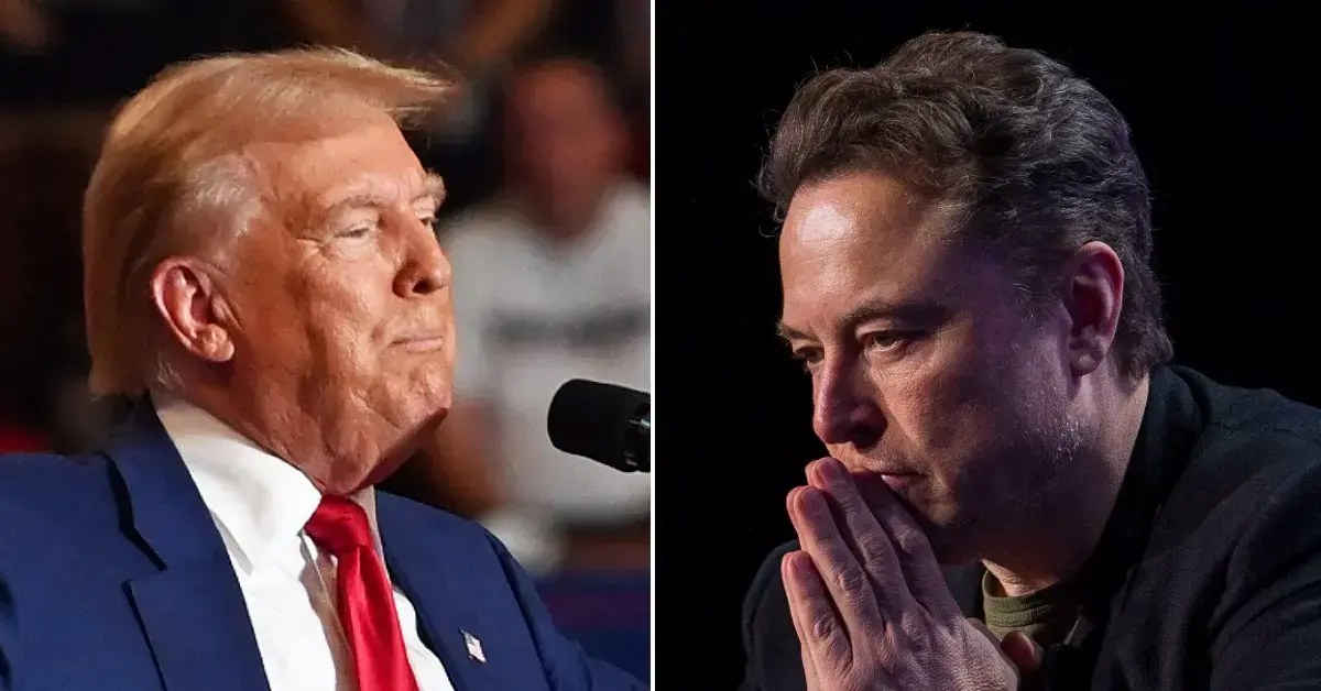 Split photo of Donald Trump and Elon Musk