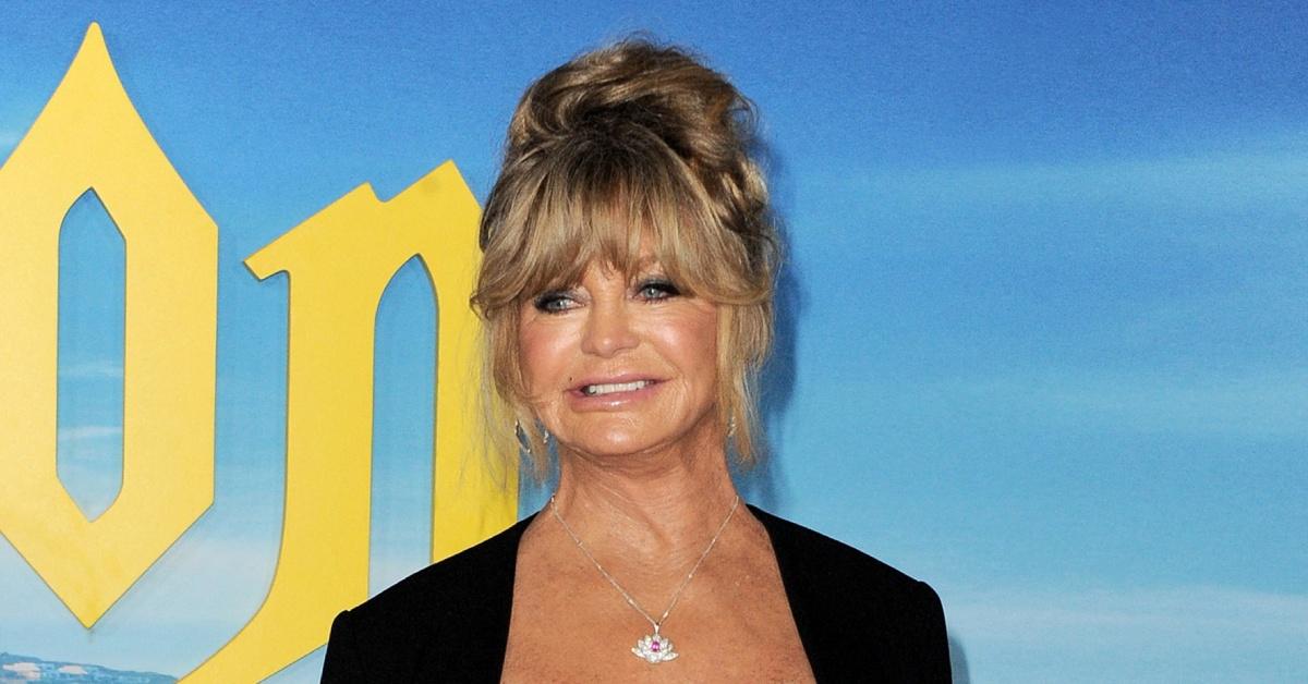Goldie Hawn arrives at LAX with personalised Louis Vuitton luggage