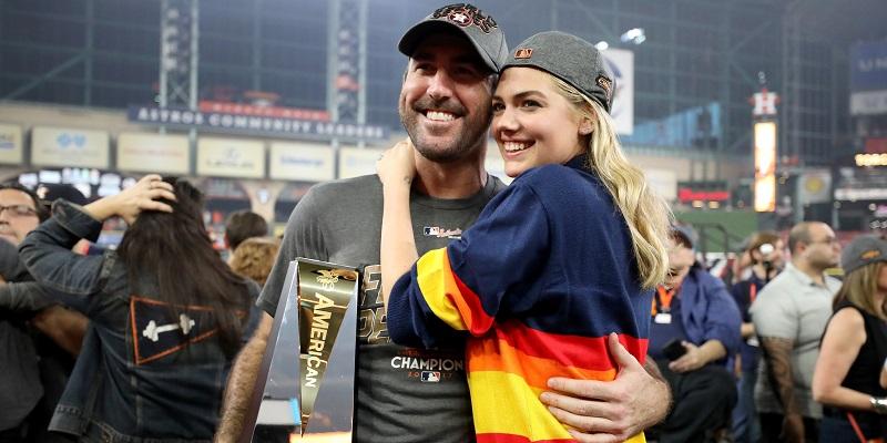 Kate Upton shows her pride for American League Championship Series winner Justin Verlander