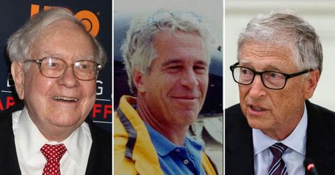 split image of Warren Buffet; Jeffrey Epstein; Bill Gates