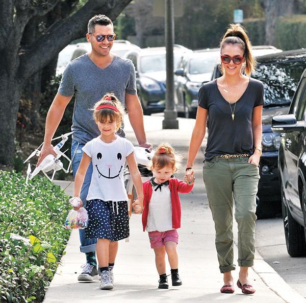 Jessica Alba and family at the park