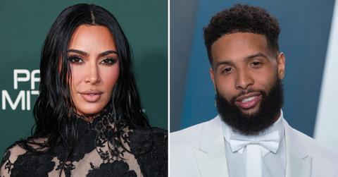 kim kardashian miniskirt las vegas super bowl odell beckham jr photos