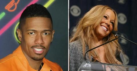 Photo of Nick Cannon and picture of Mariah Carey.