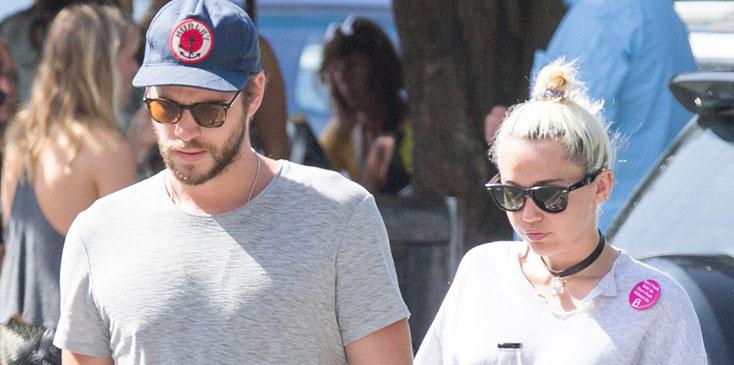 Liam Hemsworth and Miley Cyrus goes for lunch in Byron Bay