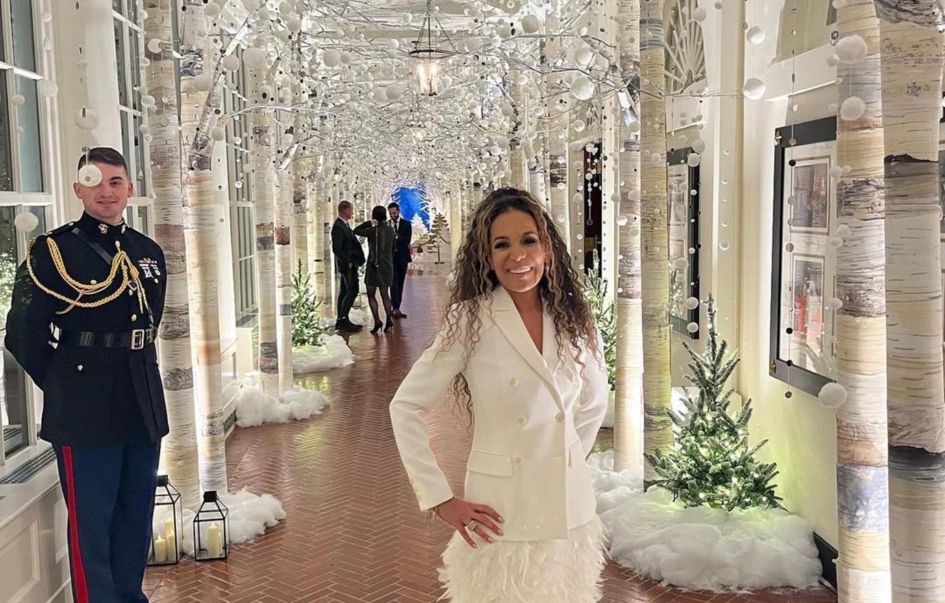 sunny hostin handsome son gabe white house dinner photos