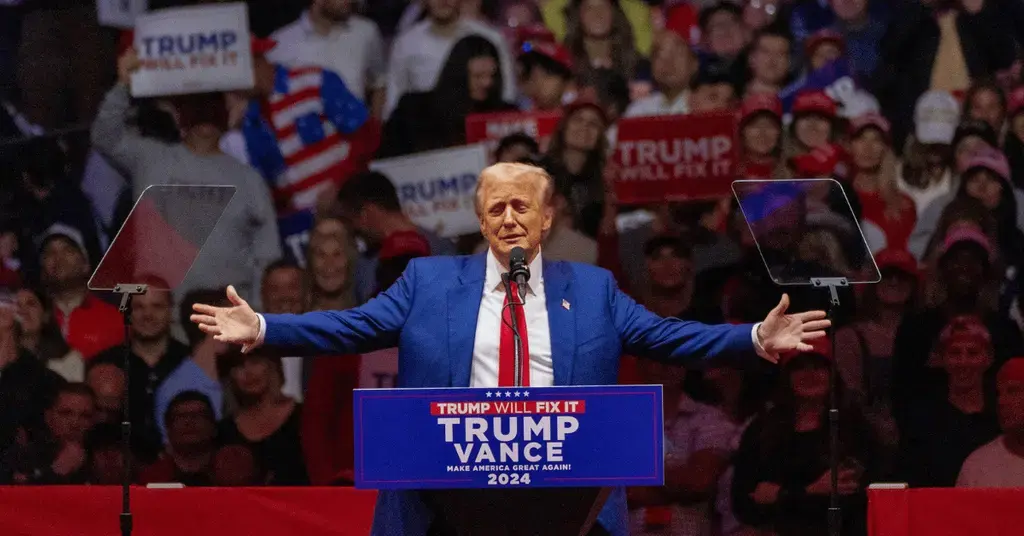 donald trump watches kamala harris dnc speech behind the scene footage