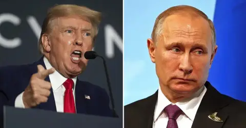 Composite photo of Donald Trump and Vladimir Putin