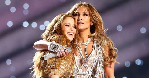 Shakira and Jennifer Lopez perform during halftime of the National Football League's Super Bowl LIV at Hard Rock Stadium in Miami Gardens, Florida
