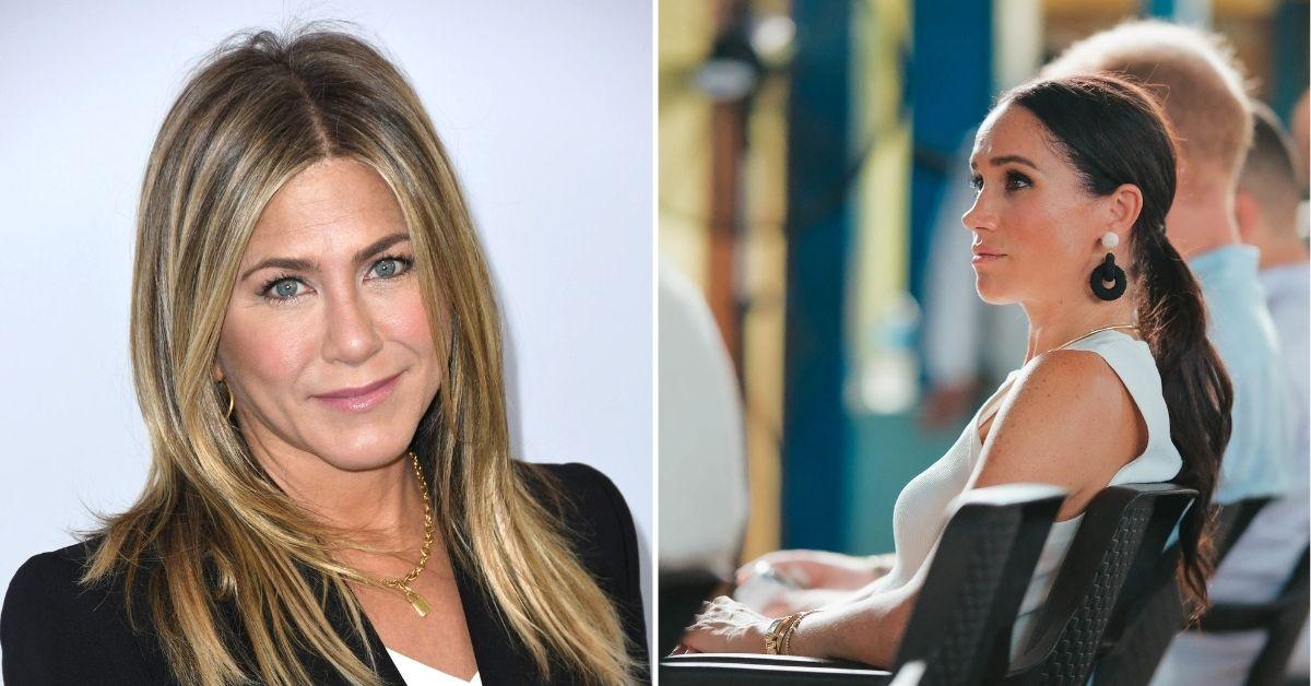 Composite photo of Jennifer Aniston and Meghan Markle