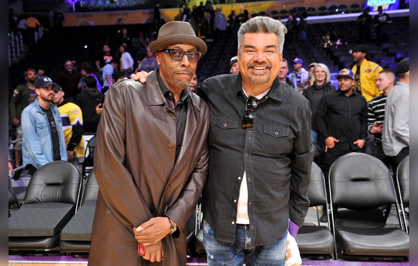 Celebrities At The Los Angeles Lakers Game