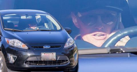 Bruce jenner talking on the phone while driving splash