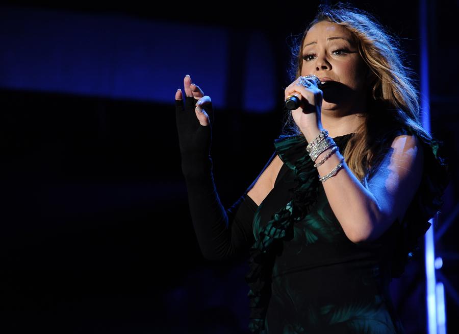 Mariah Carey goes through several designer outfit costume changes as she performs for the first time in Jamaica at the 2015 Jamaica Jazz and Blues Festival at Greenfield Stadium in Falmouth, Trelawny, Jamaica