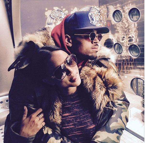 Chris Brown Karrueche tran cuddle 12