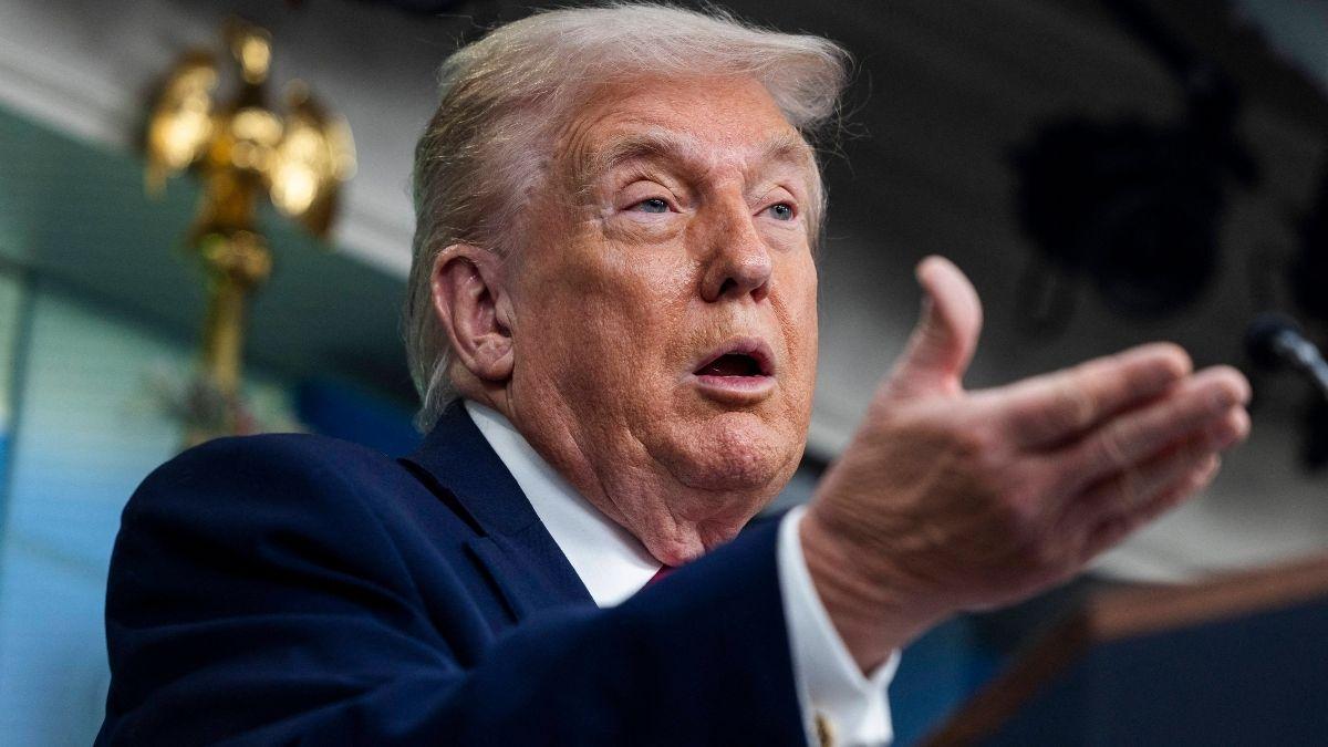 image of The mistake occurred while Donald Trump discussed NATO and global economics.