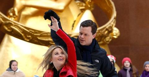 Tara Lipinski and Willie Geist ice skating