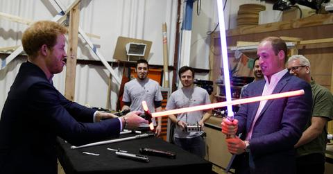 The Duke Of Cambridge And Prince Harry Visit The “Star Wars” Film Set