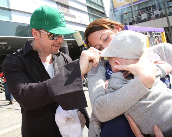 Donnie greeting my then six-month-old son—weird!