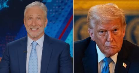Composite photo of Jon Stewart and Donald Trump
