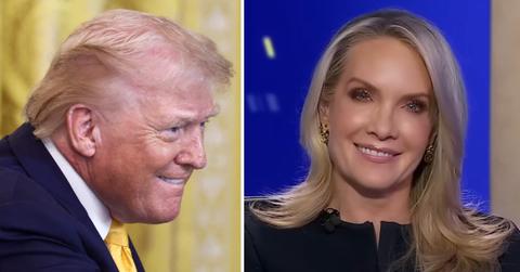 split of Dana Perino and Donald Trump.