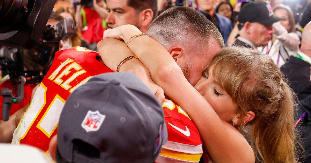 Travis Kelce and Taylor Swift During Superbowl