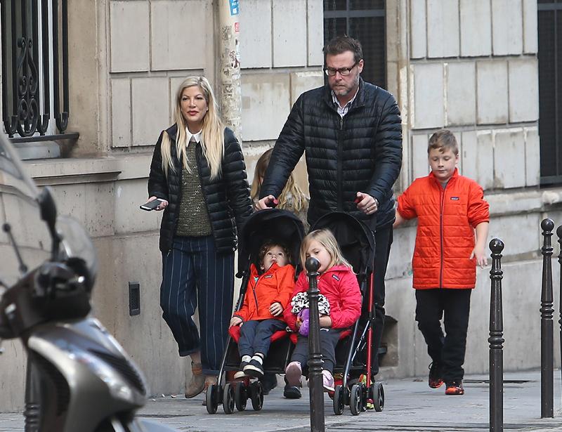 EXCLUSIVE: Tori Spelling her husband Dean McDermott and their kids in Paris