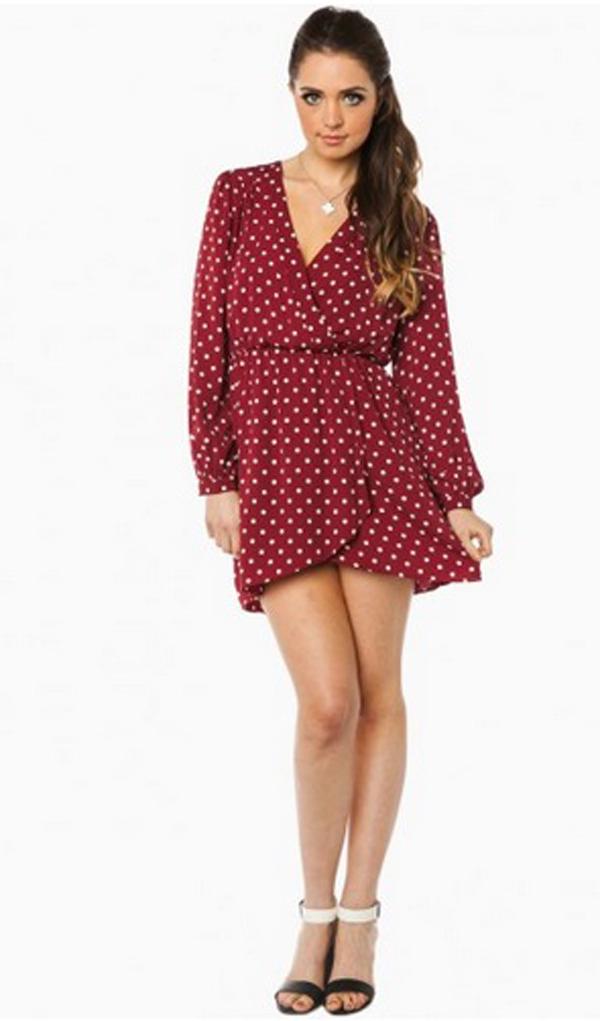 Mandy moore because i said so polka hotsell dot dress