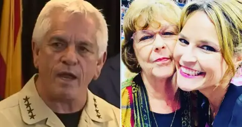 split of Chris Nanos, Nancy and Savannah Guthrie.