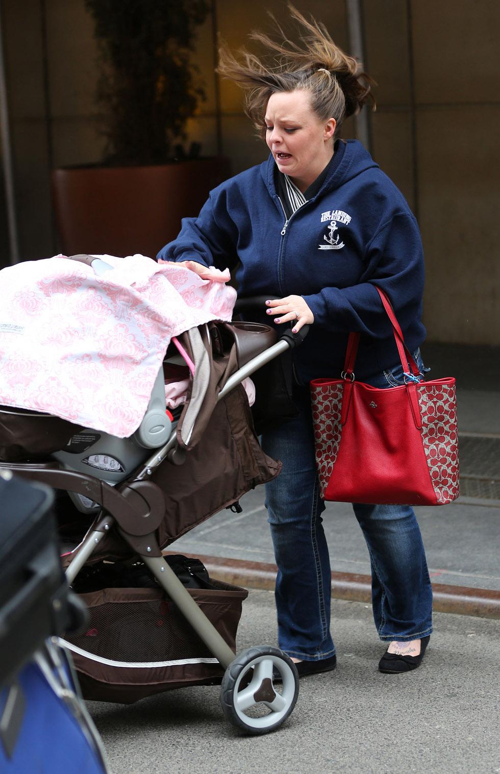 EXCLUSIVE: Catelynn Lowell with newborn baby Nova Reign out and about in NYC