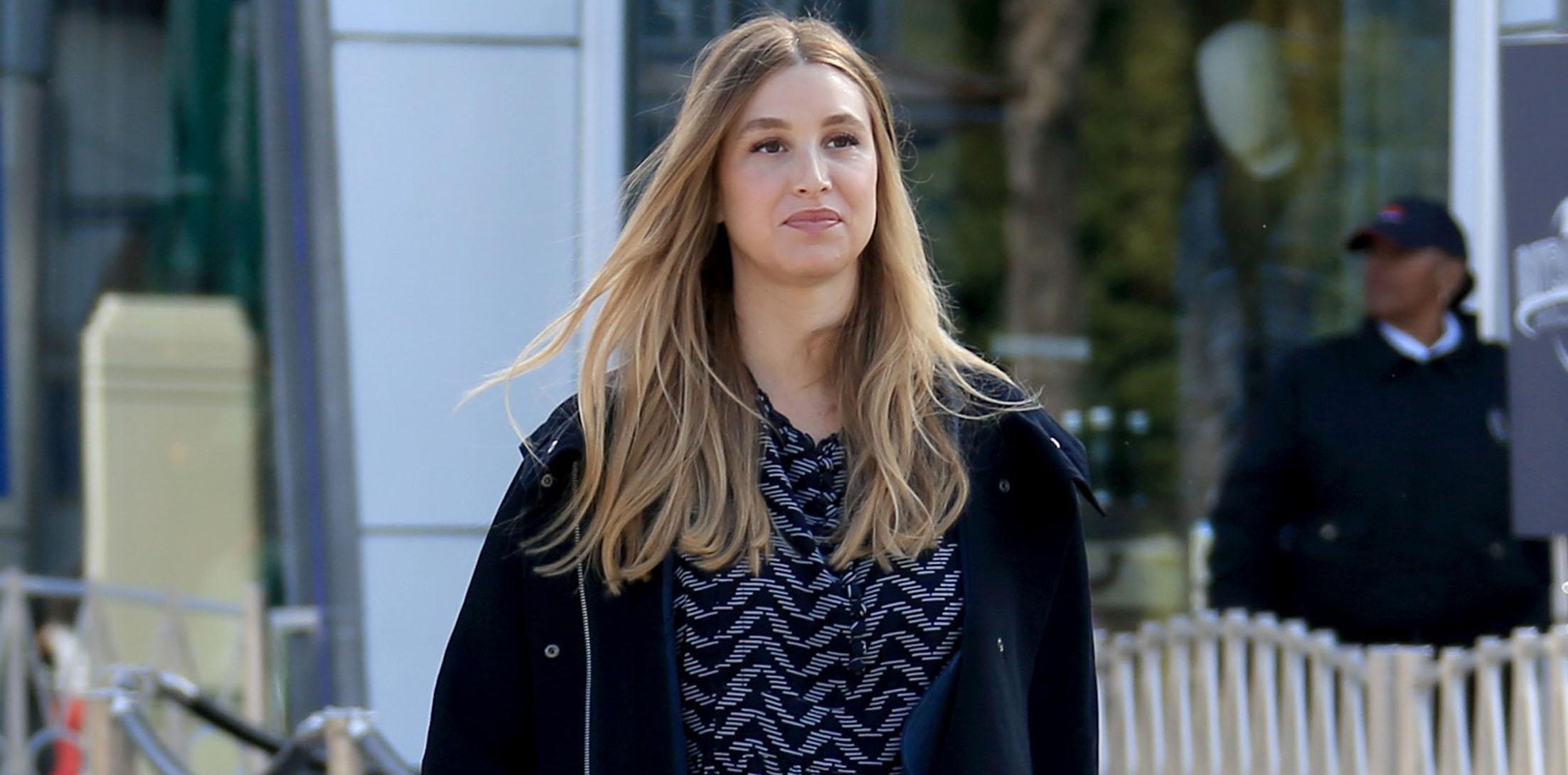 Pregnant Whitney Port visits Extra at Universal Studios