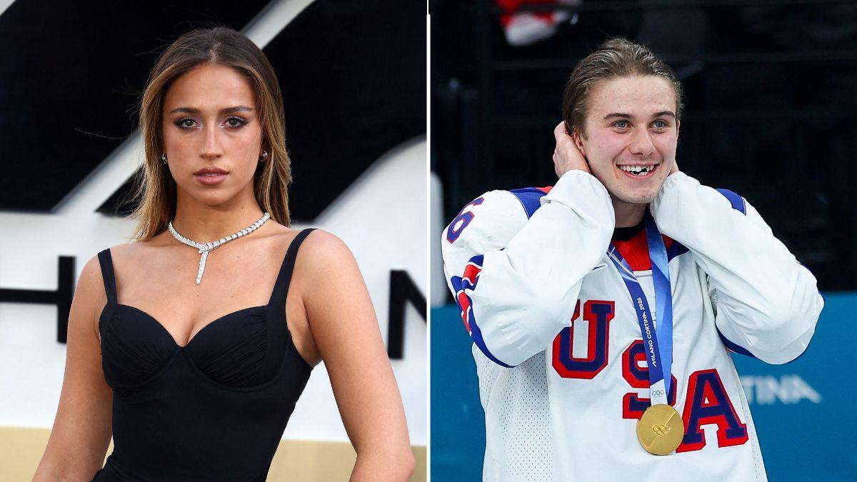 Composite photo of Tate McRae and Jack Hughes.