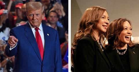 Composite photo of Donald Trump, Maya Rudolph and Kamala Harris.