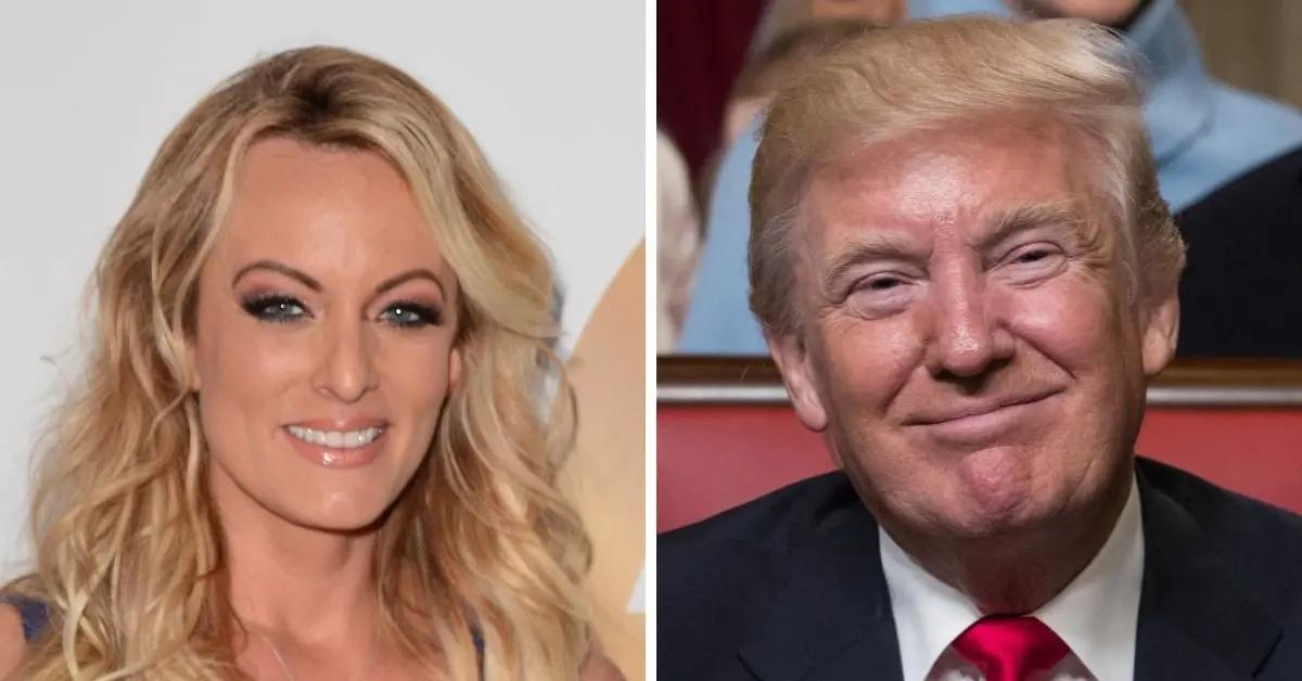 Composite photo of Stormy Daniels and Donald Trump