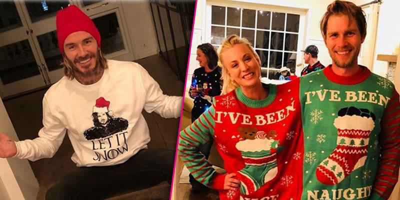 celebs ugly christmas sweaters pics pp 1