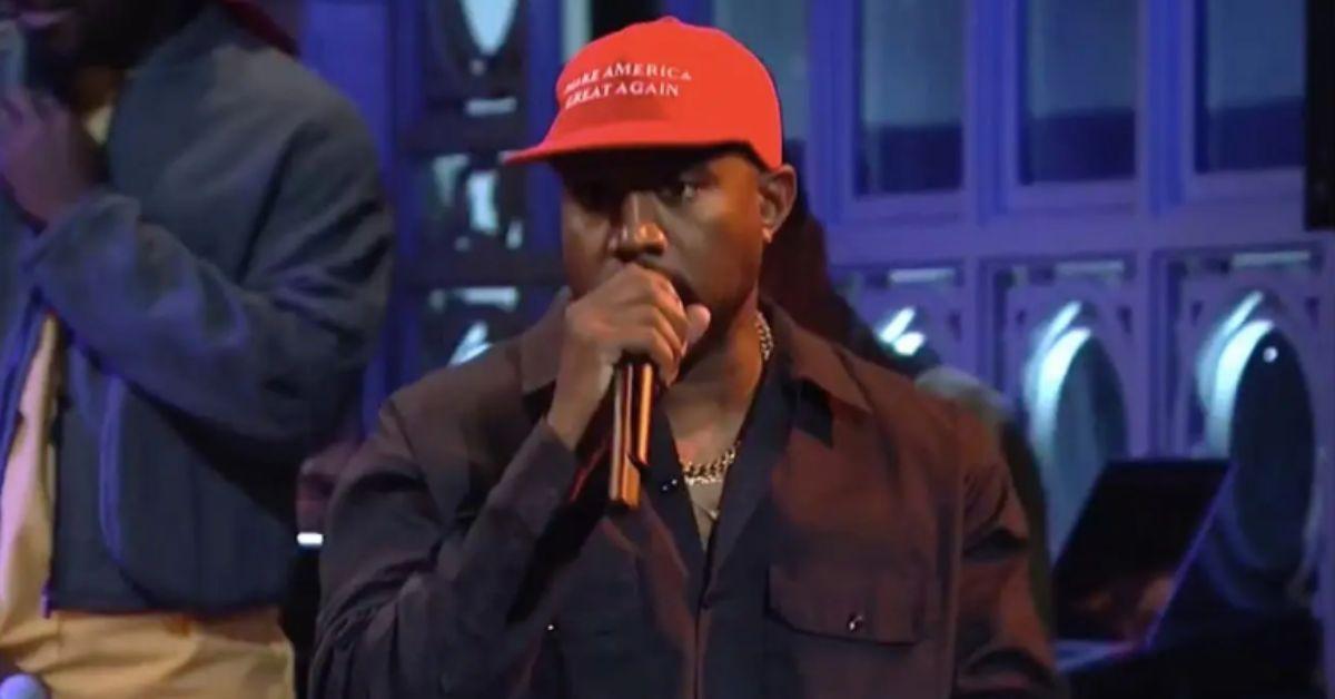 image of At the time, Kanye West wore a red MAGA hat and accused the cast of trying to 'bully' him.