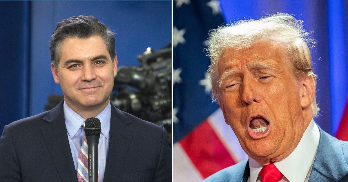 Composite photo of Jim Acosta and Donald Trump