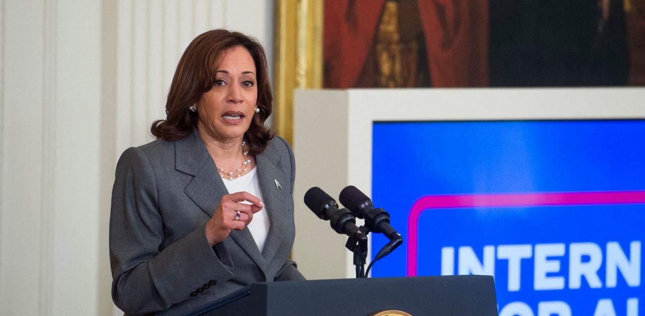 kamala harris joe failing heckled climate change