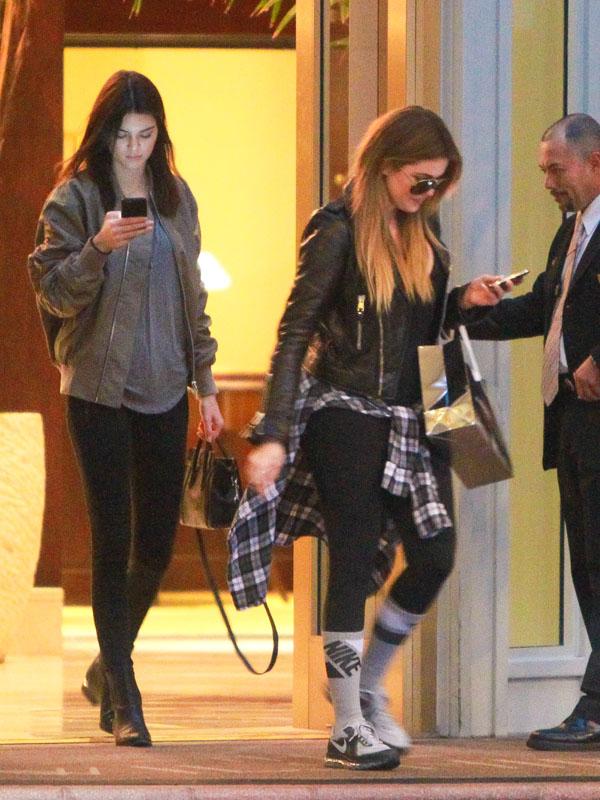 *EXCLUSIVE* Hailey Baldwin, Khloe Kardashian and Kendall Jenner make it a girls day