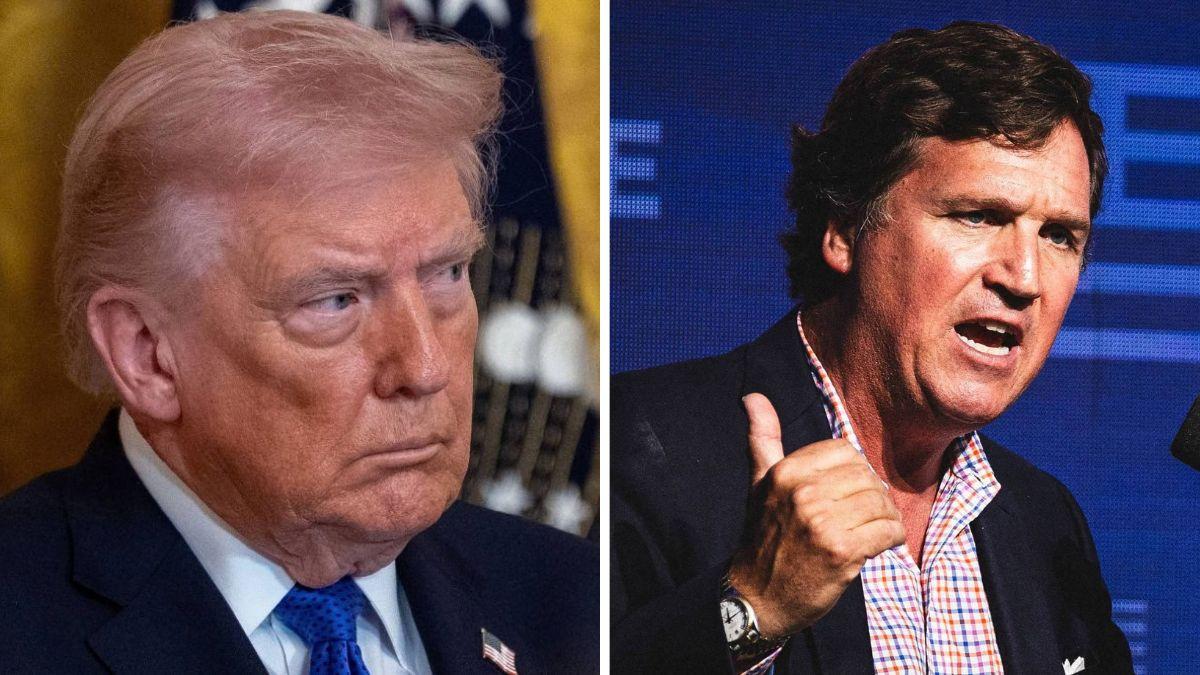 image of The president implied that Tucker Carlson is not very bright.