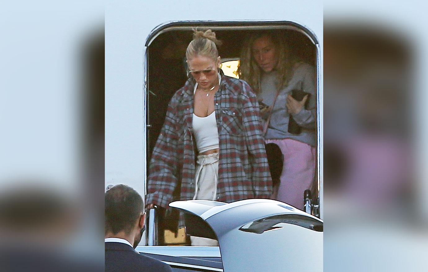 jennifer lopez arrives in la with kids