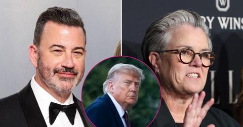 Composite photo of Jimmy Kimmel, Rosie O'Donnell and Donald Trump.