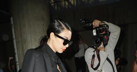 Kim Kardashian arrives at LAX dressed all in black