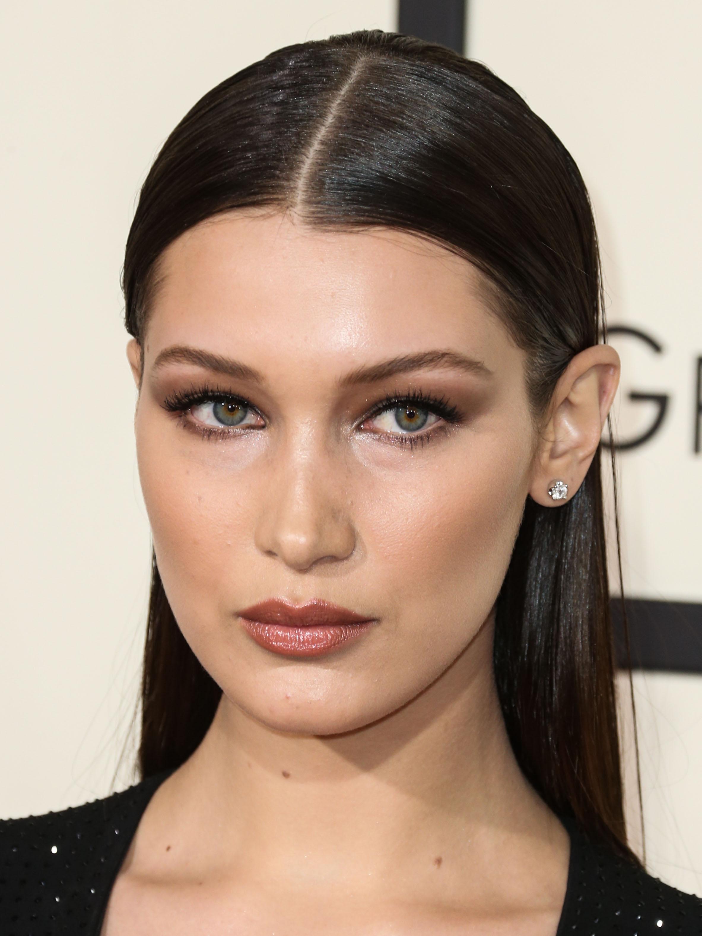 Bella Hadid arrives at the 58th Annual GRAMMY Awards