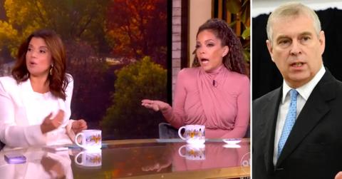 Photo of Ana Navarro and Sunny Hostin on 'The View' and a photo of Prince Andrew