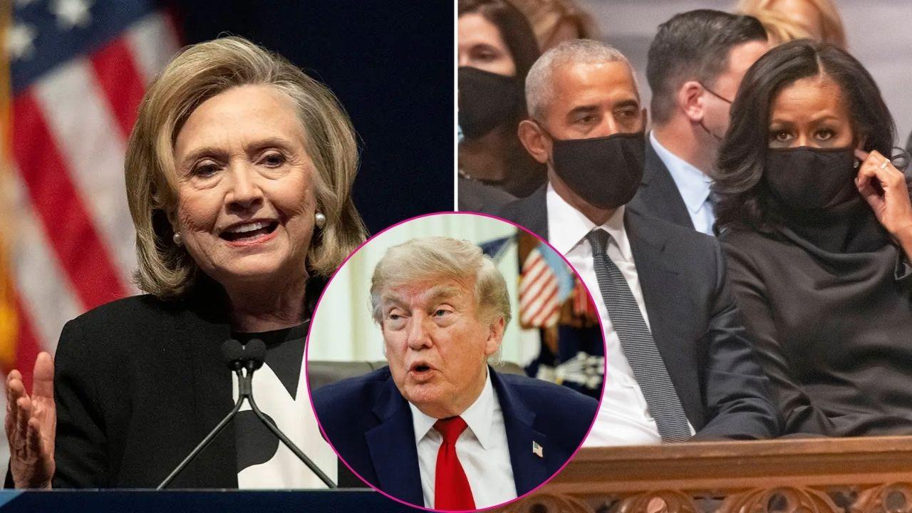 image of Hillary, trump, Obamas