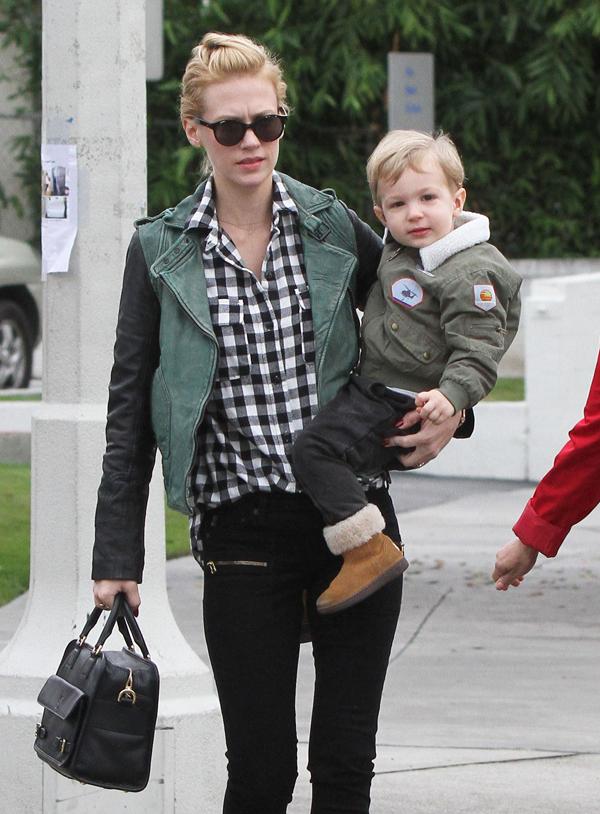 January Jones Takes Her Son To Lunch