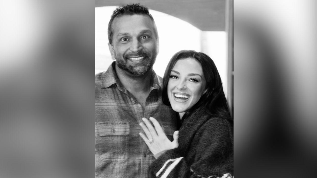 Image of Alexis Wilkins proudly showed off her engagement ring as she and Kash Patel announced the news.
