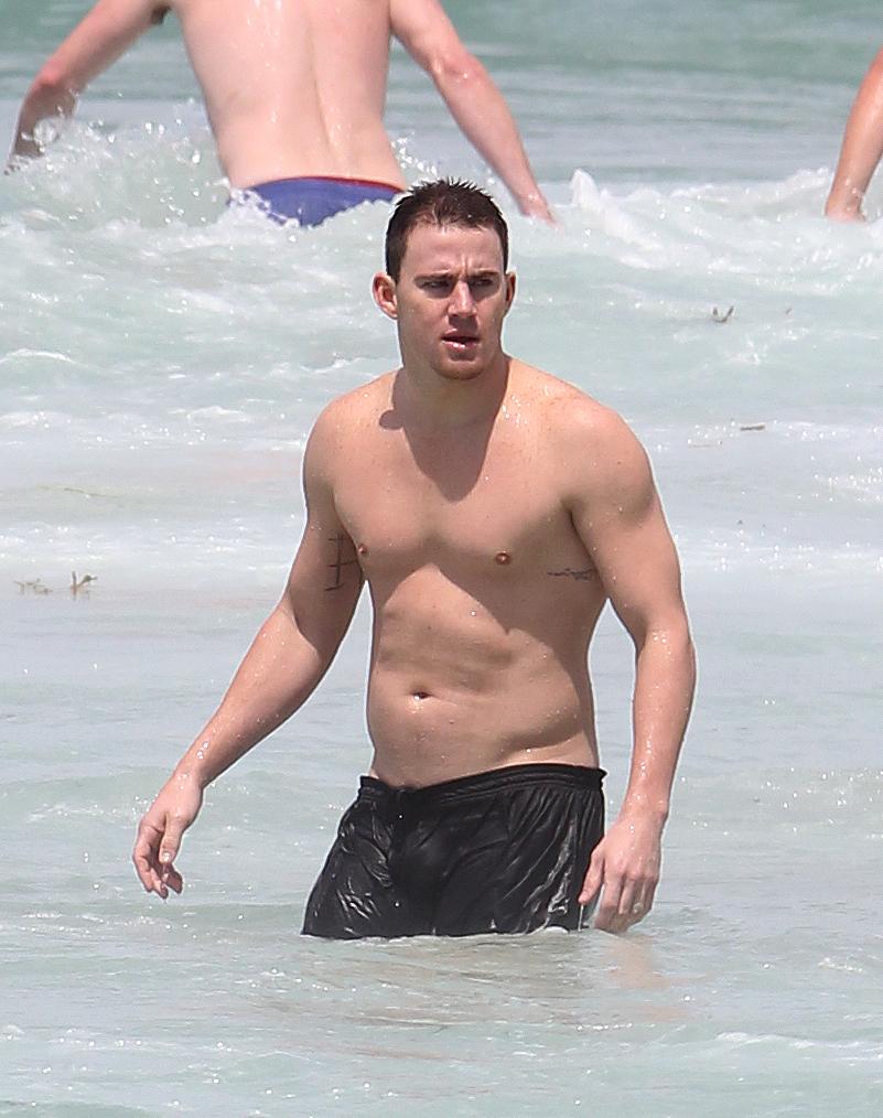 Channing Tatum goes swimming in Sydney