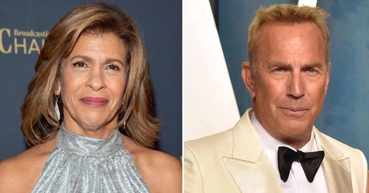 Photo of Hoda Kotb; picture of Kevin Costner.